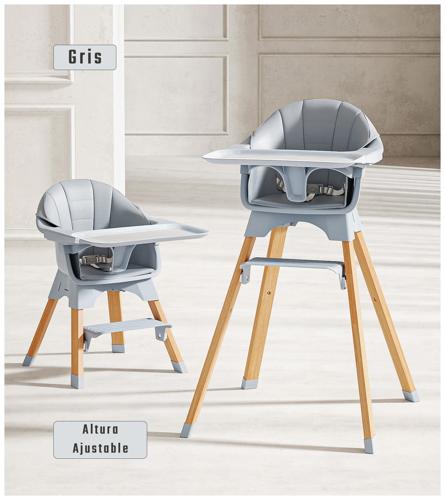 Silla de Comer 3 en 1 para Bebés – Altura Ajustable, Segura y Ergonómica – NidoMágico