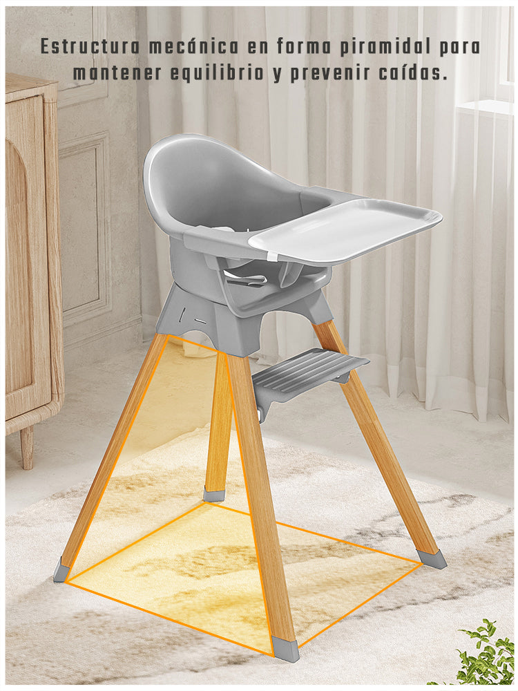 Silla de Comer 3 en 1 para Bebés – Altura Ajustable, Segura y Ergonómica – NidoMágico