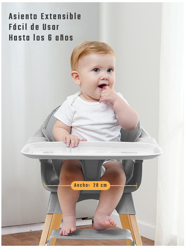 Silla de Comer 3 en 1 para Bebés – Altura Ajustable, Segura y Ergonómica – NidoMágico