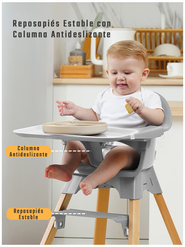 Silla de Comer 3 en 1 para Bebés – Altura Ajustable, Segura y Ergonómica – NidoMágico